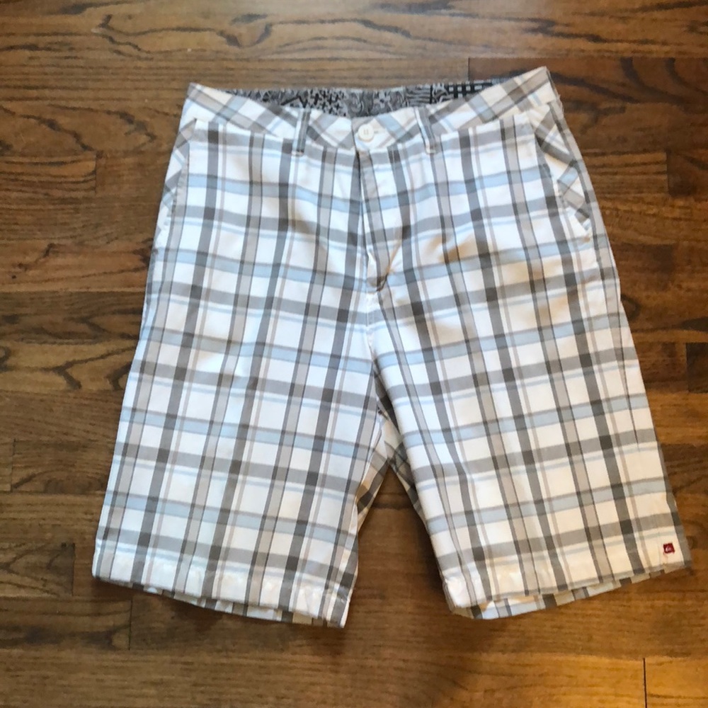3 for $30 White Plaid Quiksilver Shorts